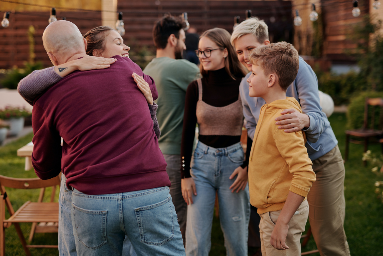 Family communicating effectively